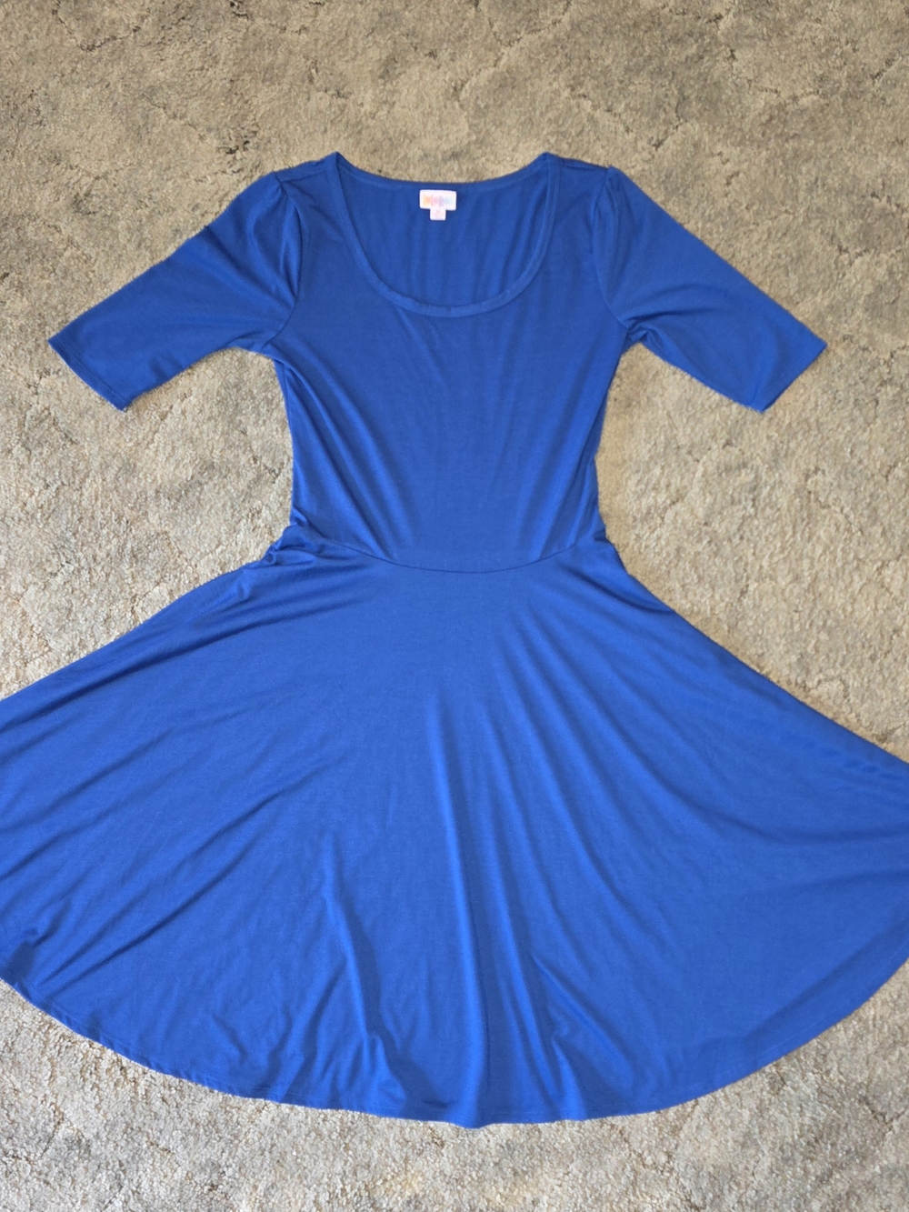 LuLaRoe Midi Scoop Neck Dress in Royal Blue